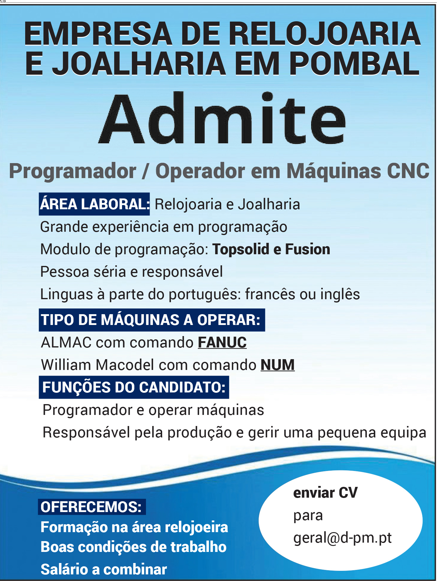 Anúncio de emprego